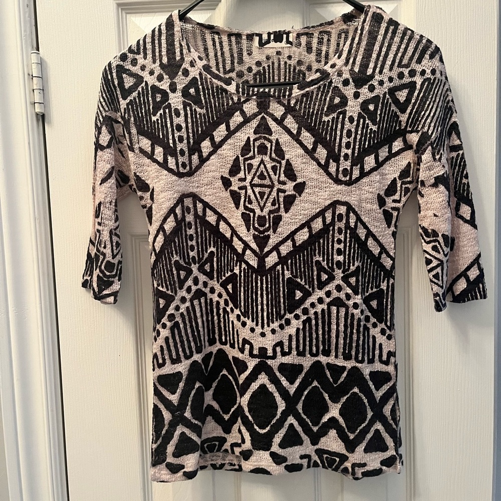 Black and Cream Printed Sweater